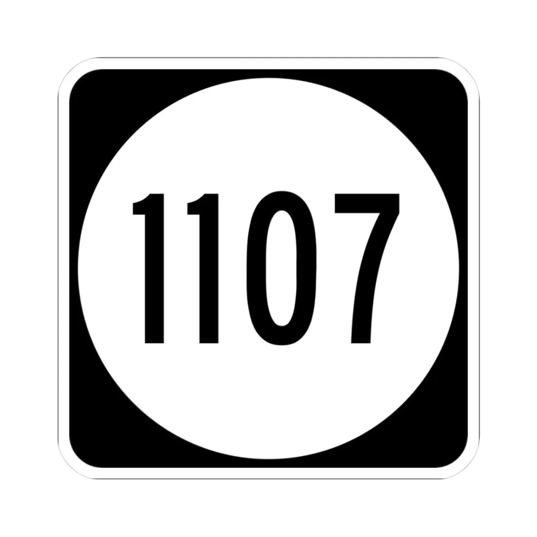 PR tertiary 1107 (Puerto Rico) (Road Sign) STICKER Vinyl Kiss-Cut Decal 3 Inch White - The Sticker Space