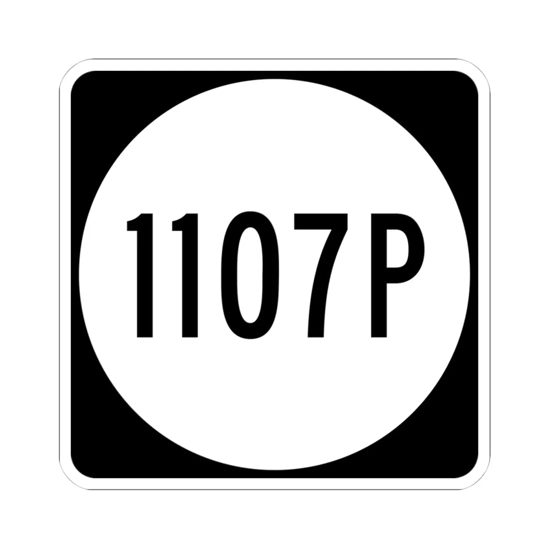 PR tertiary 1107P (Puerto Rico) (Road Sign) STICKER Vinyl Kiss-Cut Decal 4 Inch White - The Sticker Space