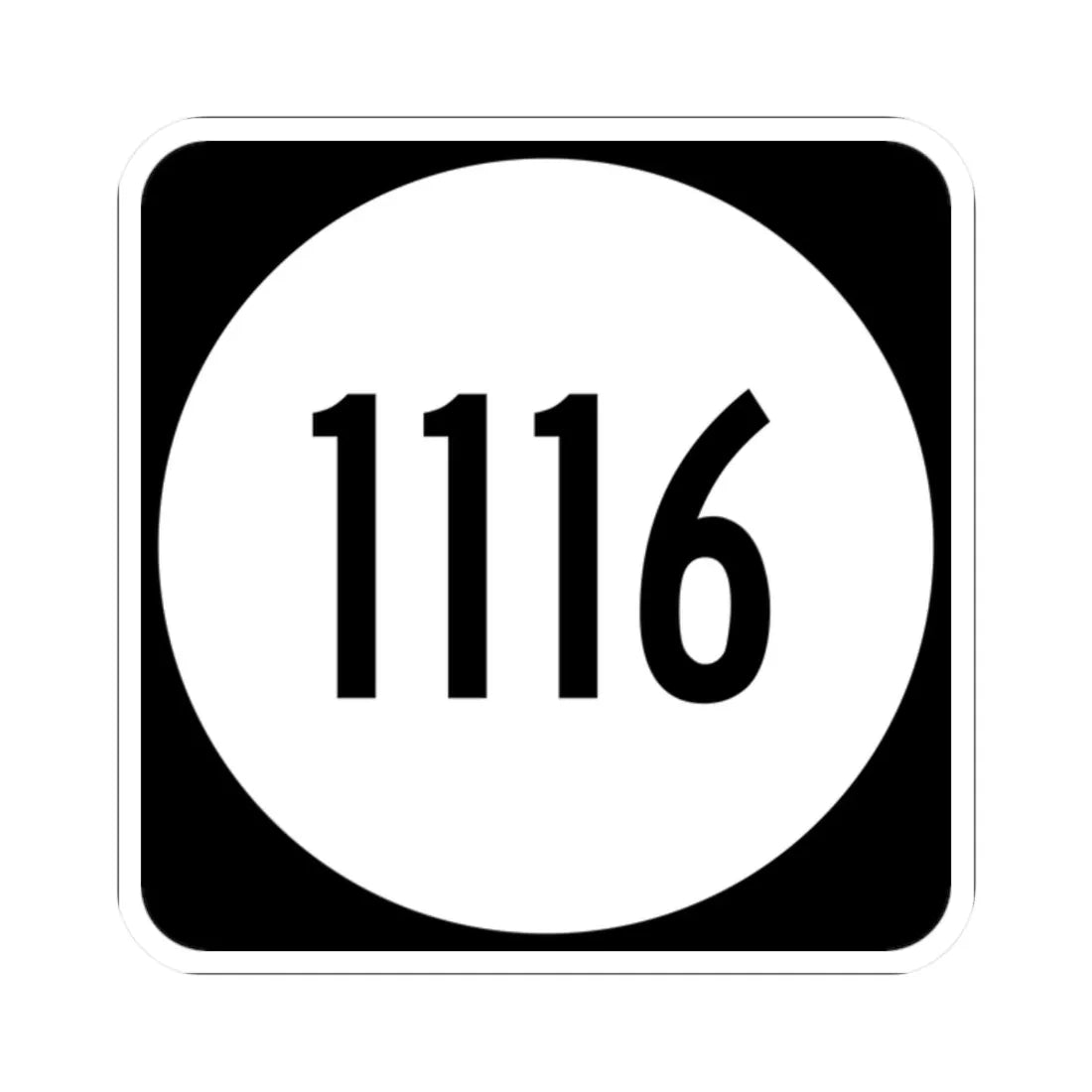 PR tertiary 1116 (Puerto Rico) (Road Sign) STICKER Vinyl Kiss-Cut Decal 2 Inch White - The Sticker Space