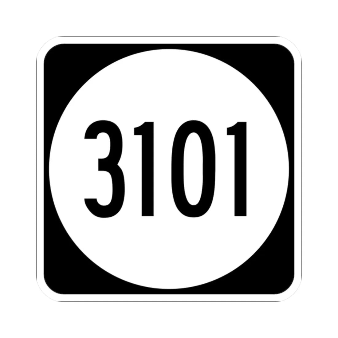 PR tertiary 3101 (Puerto Rico) (Road Sign) STICKER Vinyl Kiss-Cut Decal 2 Inch White - The Sticker Space