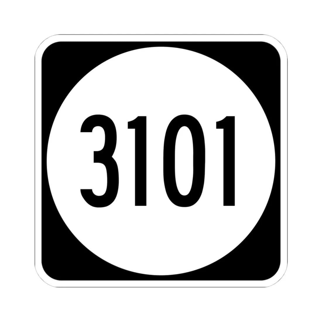 PR tertiary 3101 (Puerto Rico) (Road Sign) STICKER Vinyl Kiss-Cut Decal 4 Inch White - The Sticker Space