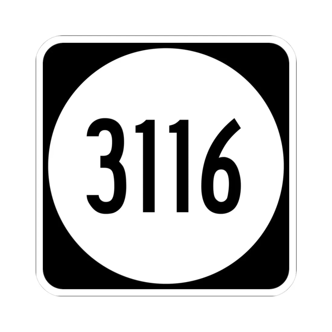 PR tertiary 3116 (Puerto Rico) (Road Sign) STICKER Vinyl Kiss-Cut Decal 3 Inch White - The Sticker Space