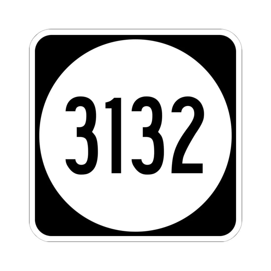 PR tertiary 3132 (Puerto Rico) (Road Sign) STICKER Vinyl Kiss-Cut Decal 6 Inch White - The Sticker Space
