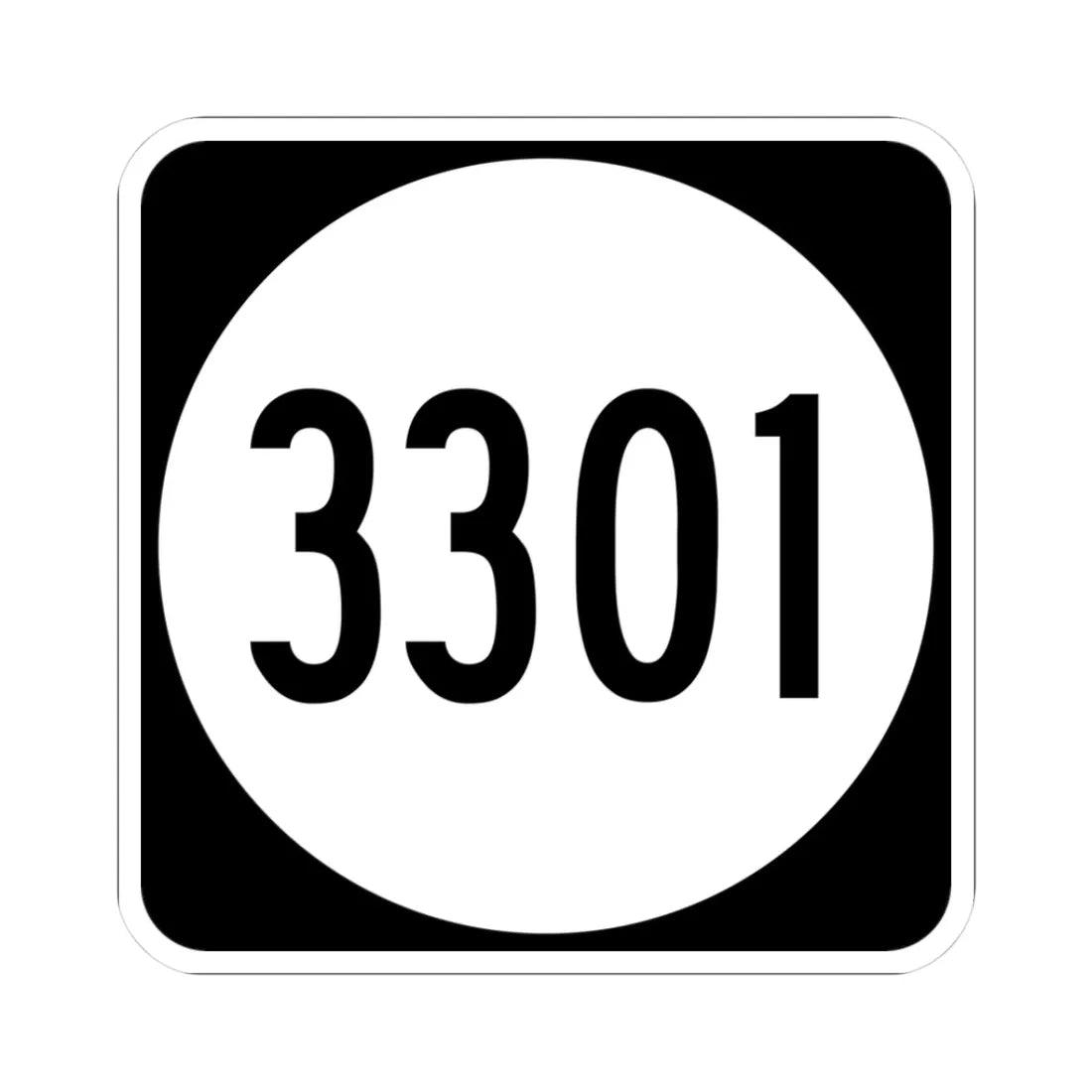 PR tertiary 3301 (Puerto Rico) (Road Sign) STICKER Vinyl Kiss-Cut Decal 3 Inch White - The Sticker Space