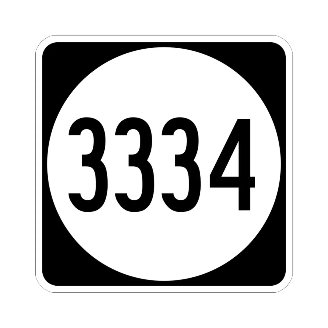 PR tertiary 3334 (Puerto Rico) (Road Sign) STICKER Vinyl Kiss-Cut Decal 6 Inch White - The Sticker Space