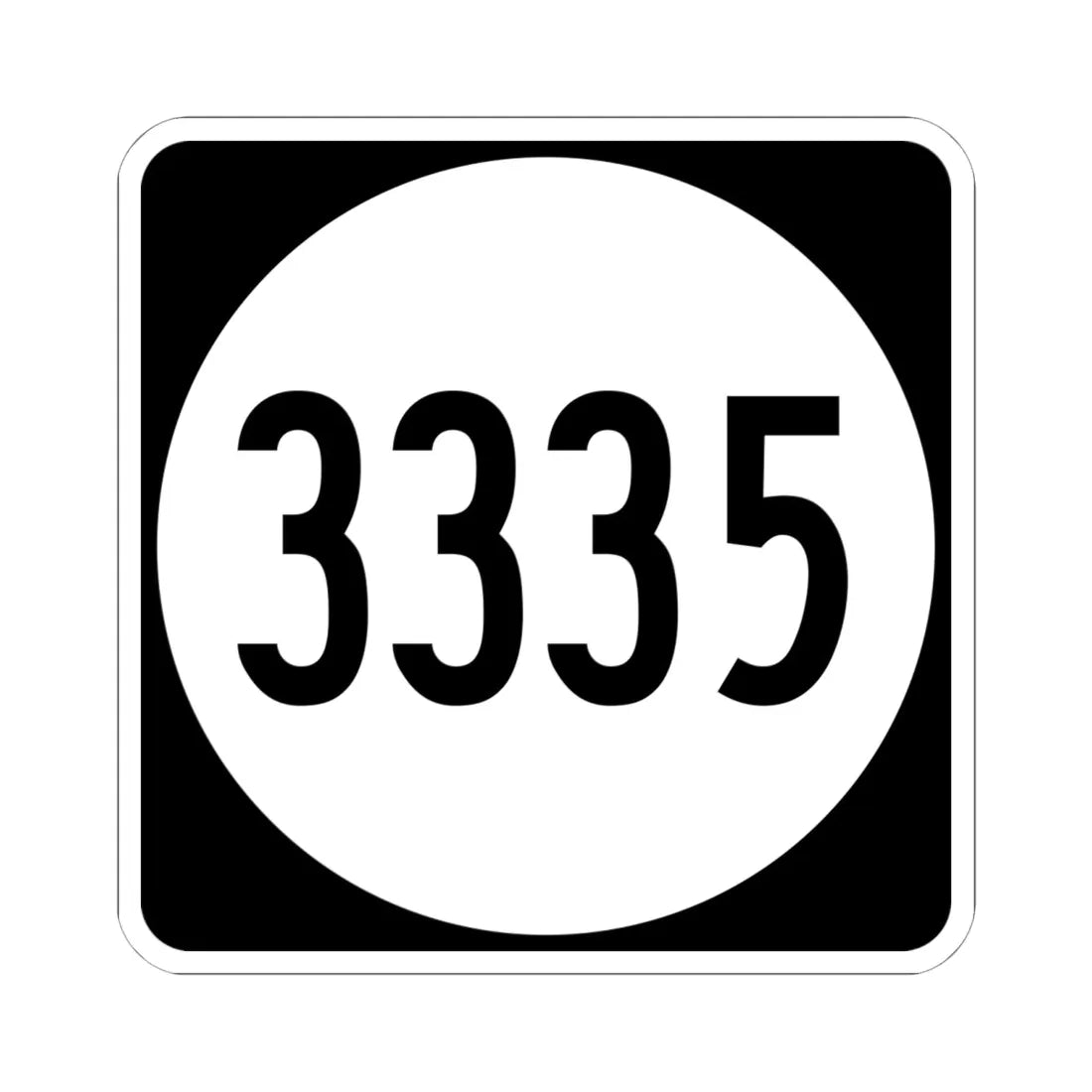 PR tertiary 3335 (Puerto Rico) (Road Sign) STICKER Vinyl Kiss-Cut Decal 6 Inch White - The Sticker Space