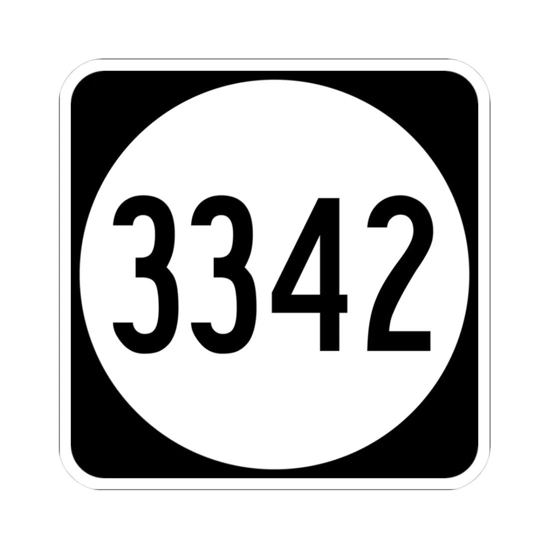 PR tertiary 3342 (Puerto Rico) (Road Sign) STICKER Vinyl Kiss-Cut Decal 3 Inch White - The Sticker Space