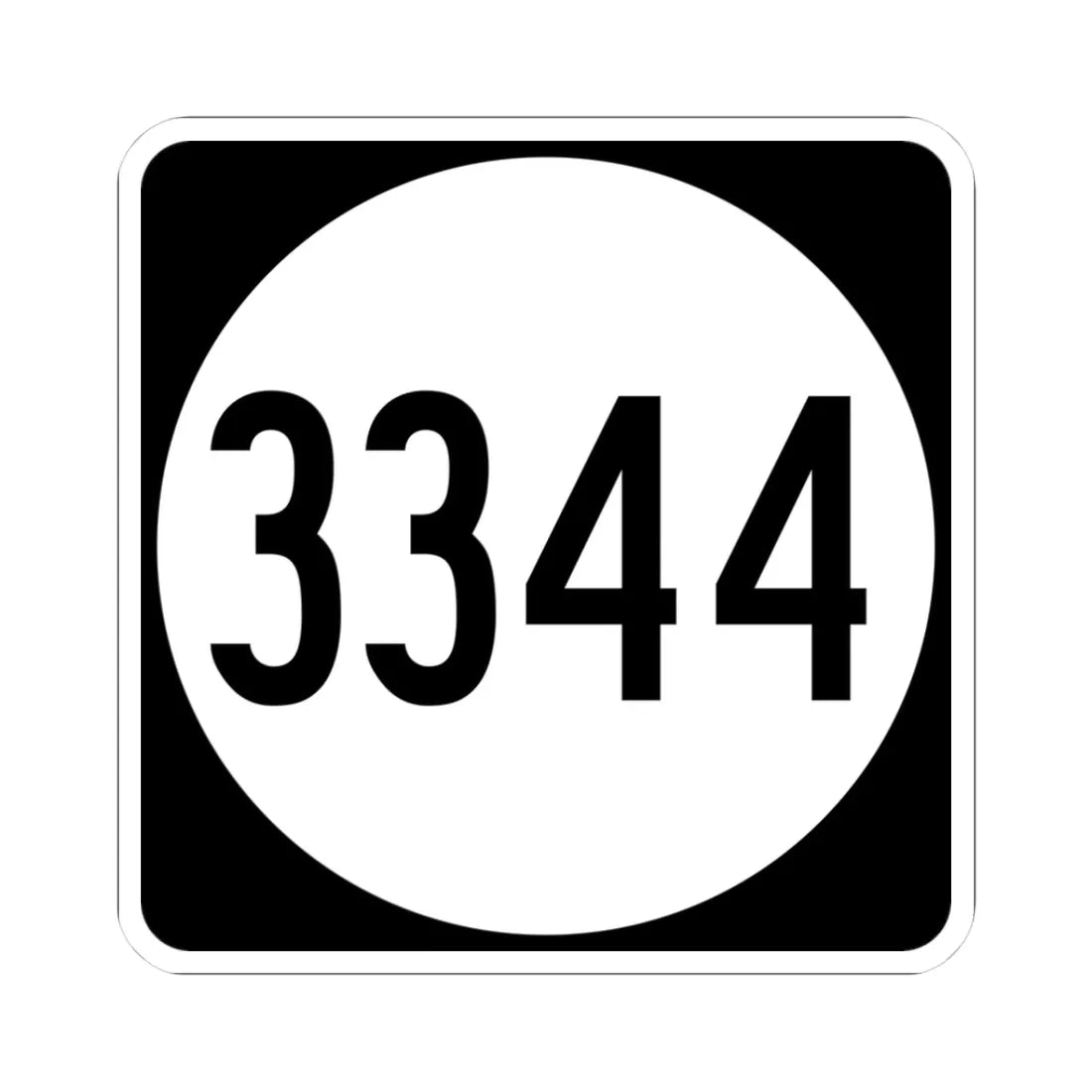 PR tertiary 3344 (Puerto Rico) (Road Sign) STICKER Vinyl Kiss-Cut Decal 3 Inch White - The Sticker Space