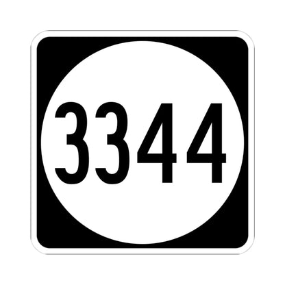 PR tertiary 3344 (Puerto Rico) (Road Sign) STICKER Vinyl Kiss-Cut Decal 4 Inch White - The Sticker Space