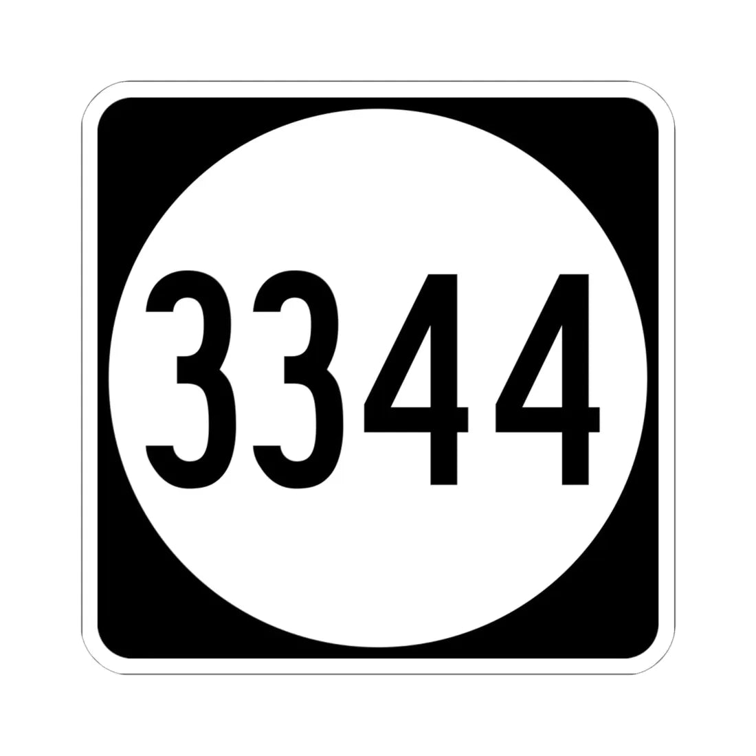 PR tertiary 3344 (Puerto Rico) (Road Sign) STICKER Vinyl Kiss-Cut Decal 6 Inch White - The Sticker Space