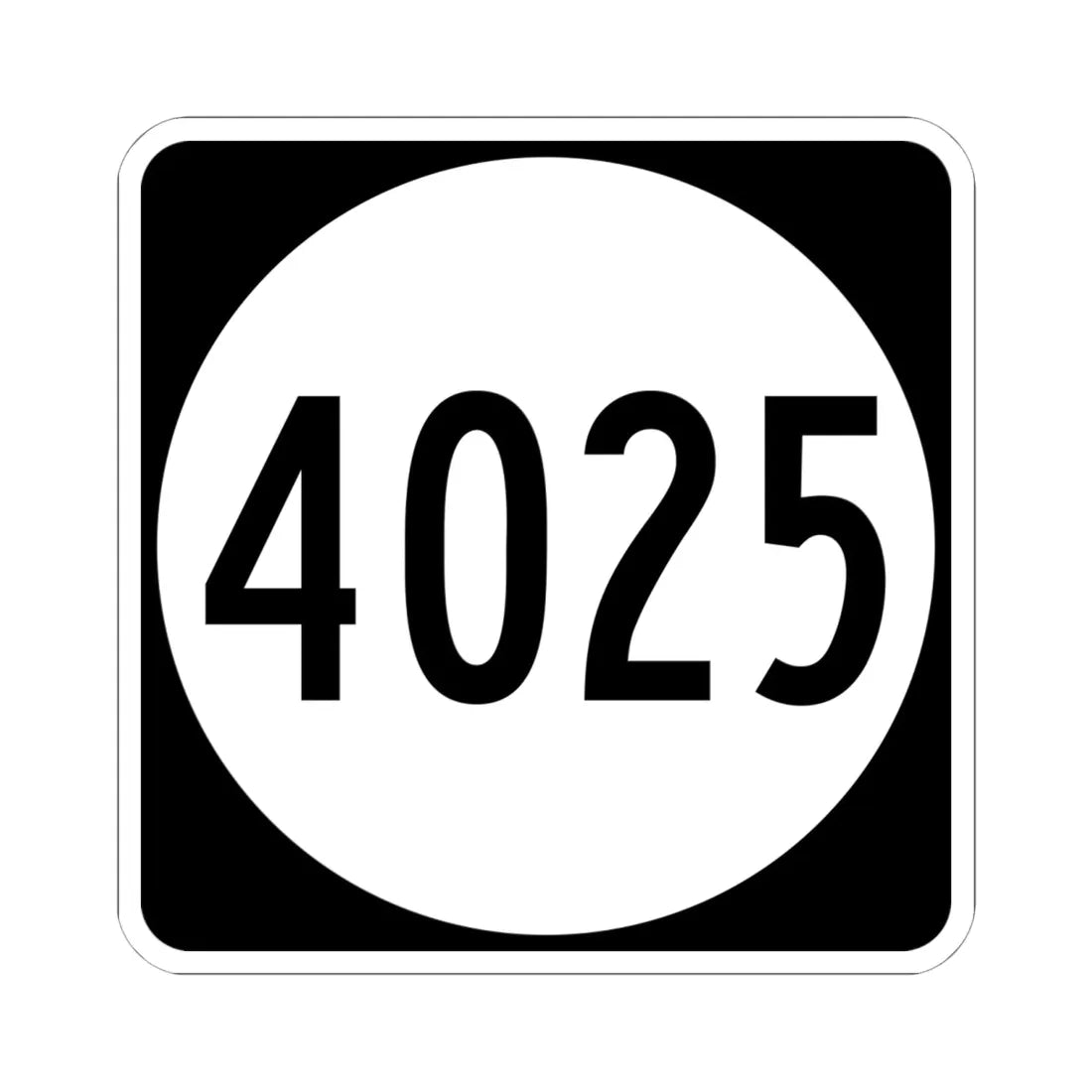 PR tertiary 4025 (Puerto Rico) (Road Sign) STICKER Vinyl Kiss-Cut Decal 6 Inch White - The Sticker Space