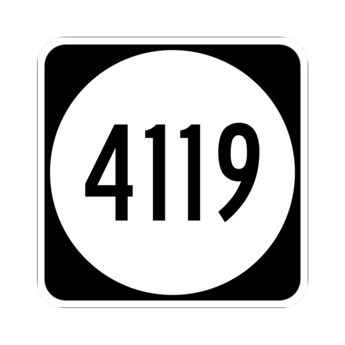 PR tertiary 4119 (Puerto Rico) (Road Sign) STICKER Vinyl Kiss-Cut Decal 2 Inch White - The Sticker Space