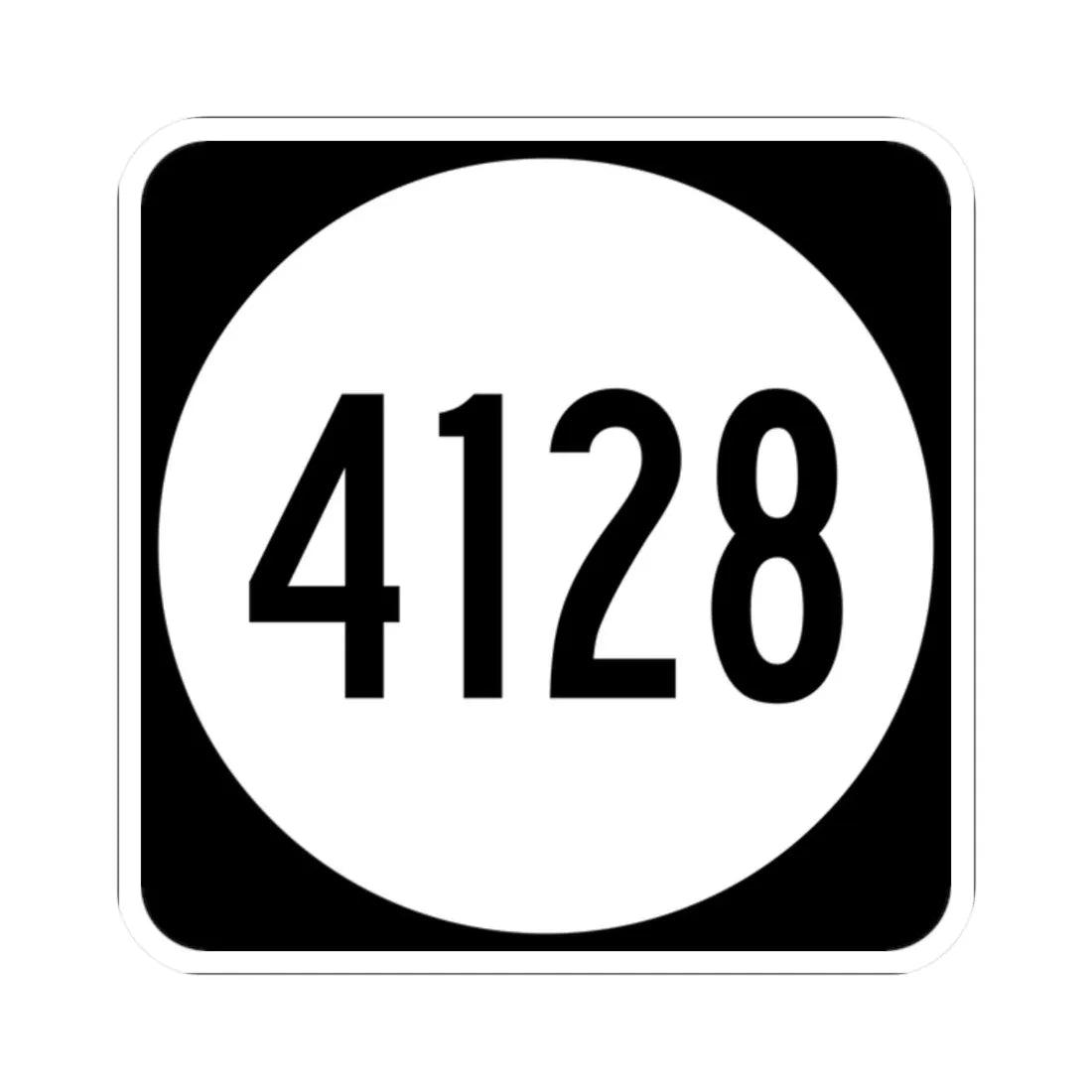 PR tertiary 4128 (Puerto Rico) (Road Sign) STICKER Vinyl Kiss-Cut Decal 2 Inch White - The Sticker Space