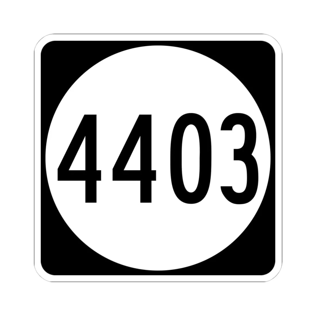 PR tertiary 4403 (Puerto Rico) (Road Sign) STICKER Vinyl Kiss-Cut Decal 4 Inch White - The Sticker Space