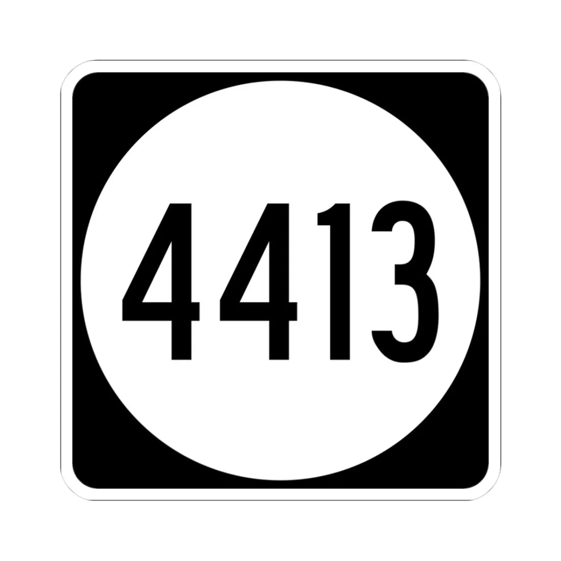 PR tertiary 4413 (Puerto Rico) (Road Sign) STICKER Vinyl Kiss-Cut Decal 3 Inch White - The Sticker Space