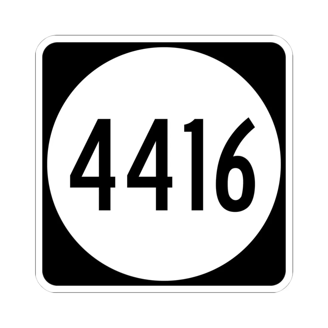 PR tertiary 4416 (Puerto Rico) (Road Sign) STICKER Vinyl Kiss-Cut Decal 4 Inch White - The Sticker Space