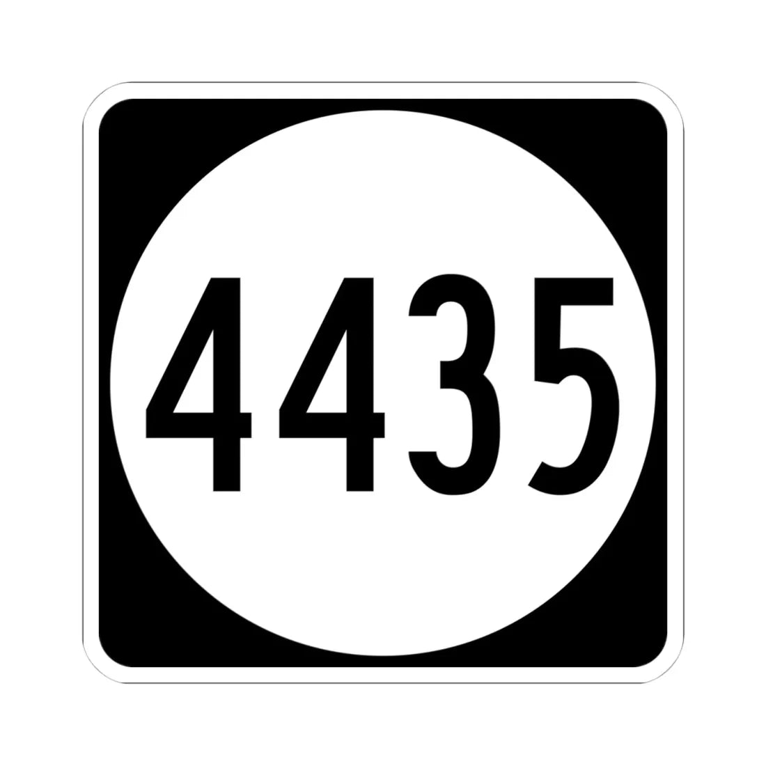 PR tertiary 4435 (Puerto Rico) (Road Sign) STICKER Vinyl Kiss-Cut Decal 4 Inch White - The Sticker Space