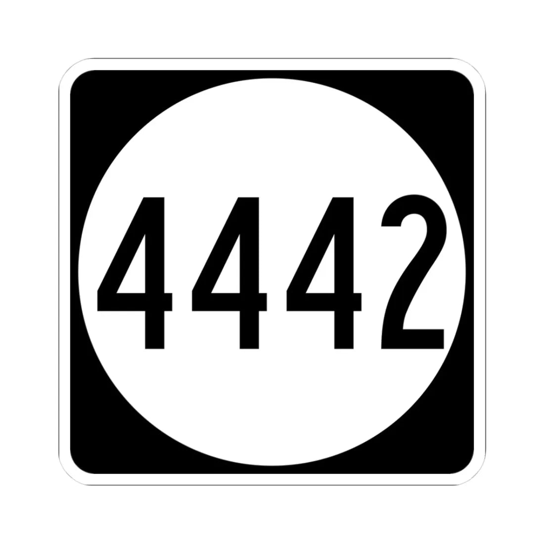 PR tertiary 4442 (Puerto Rico) (Road Sign) STICKER Vinyl Kiss-Cut Decal 3 Inch White - The Sticker Space