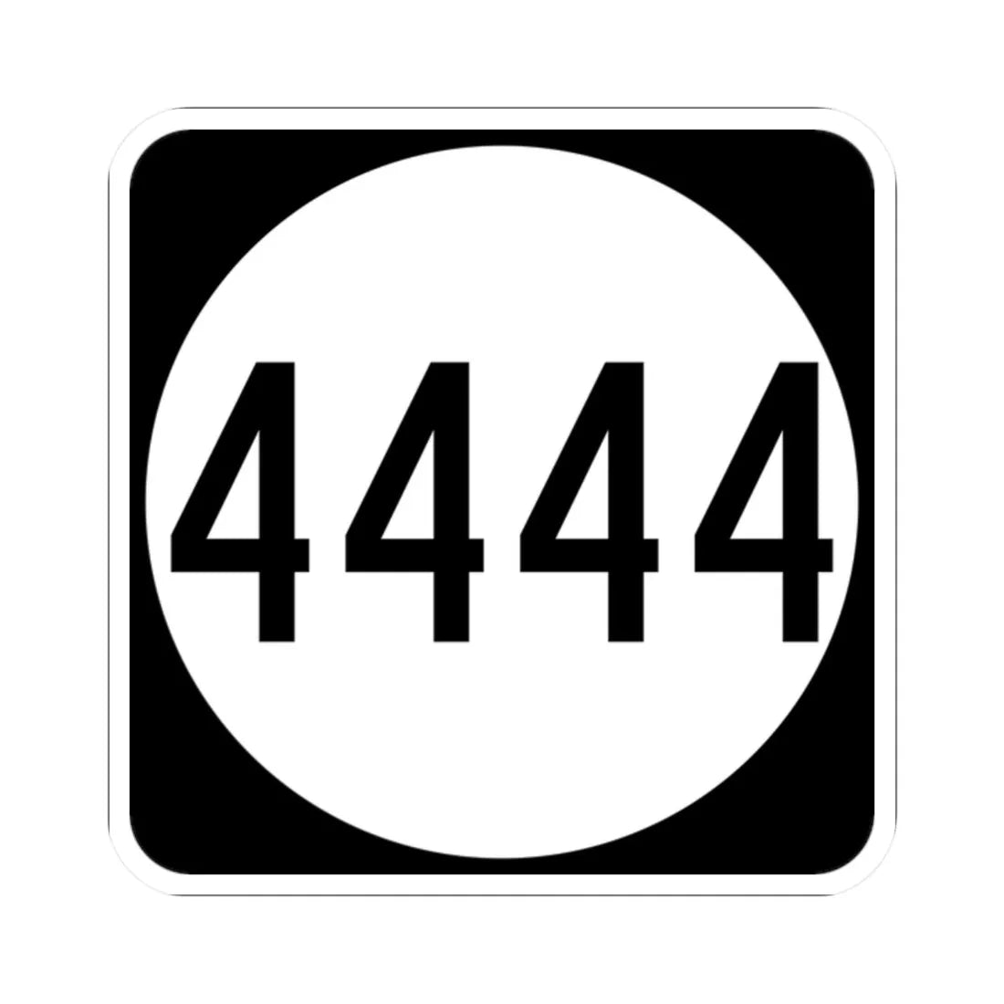 PR tertiary 4444 (Puerto Rico) (Road Sign) STICKER Vinyl Kiss-Cut Decal 2 Inch White - The Sticker Space