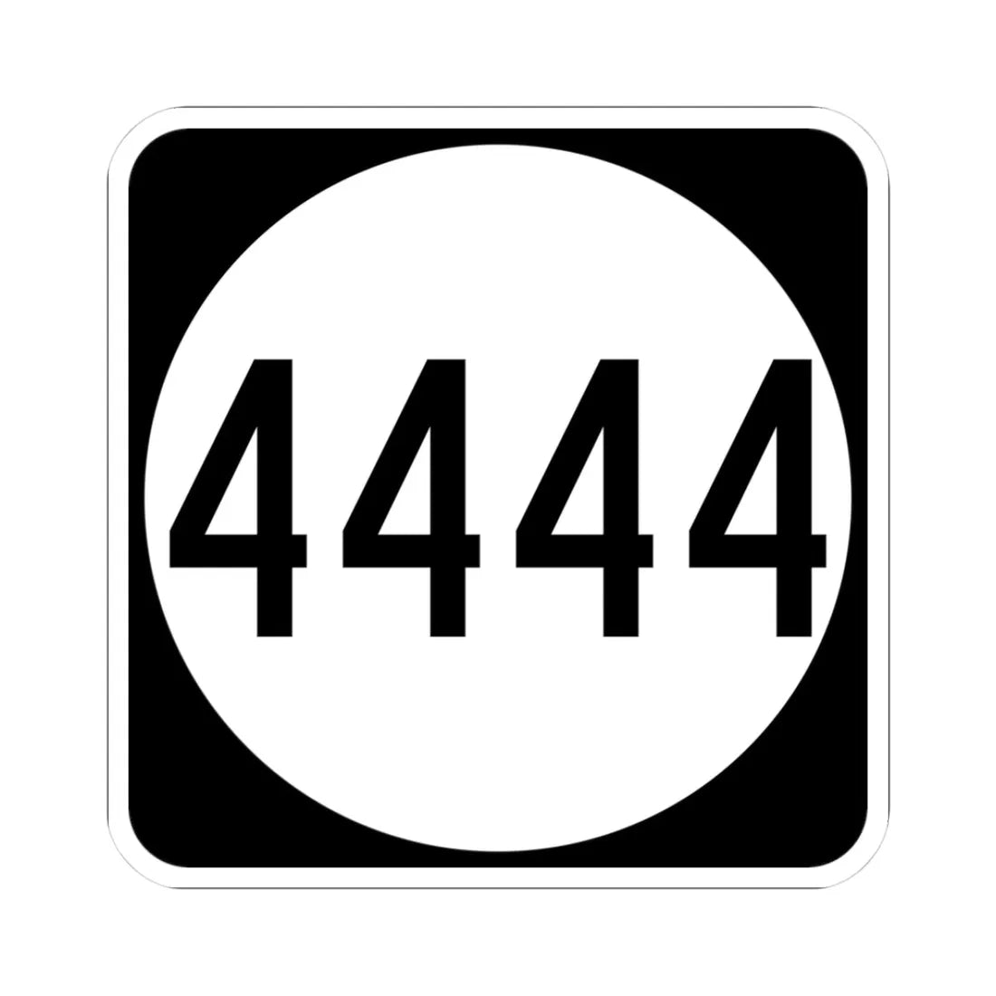 PR tertiary 4444 (Puerto Rico) (Road Sign) STICKER Vinyl Kiss-Cut Decal 3 Inch White - The Sticker Space