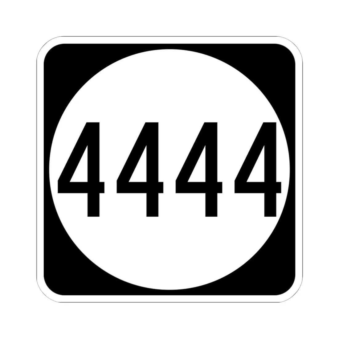 PR tertiary 4444 (Puerto Rico) (Road Sign) STICKER Vinyl Kiss-Cut Decal 6 Inch White - The Sticker Space