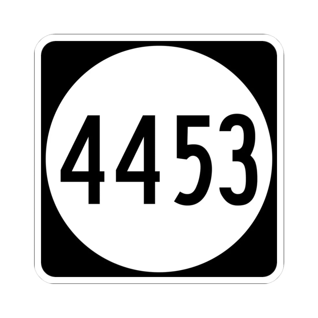 PR tertiary 4453 (Puerto Rico) (Road Sign) STICKER Vinyl Kiss-Cut Decal 3 Inch White - The Sticker Space