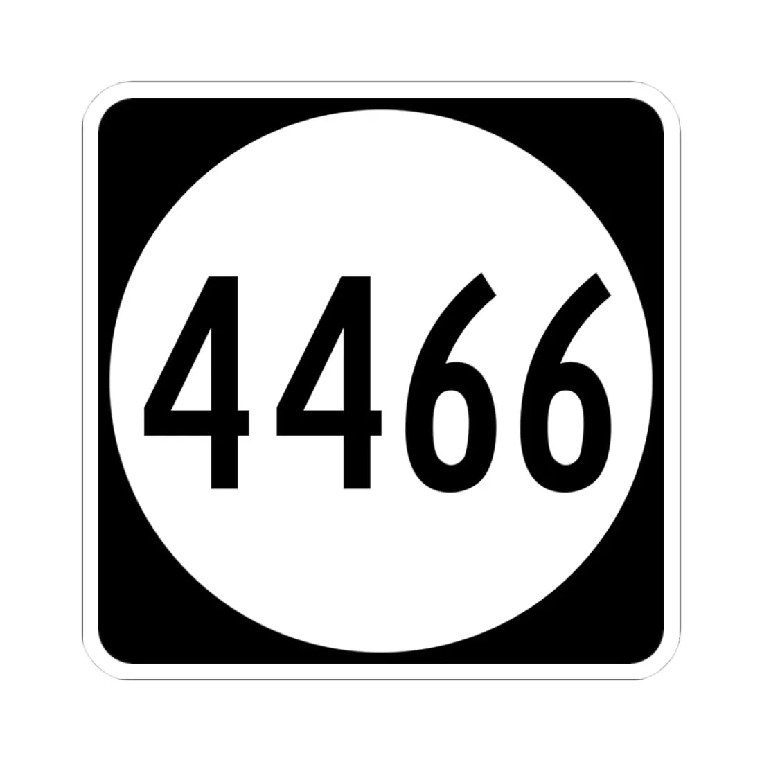 PR tertiary 4466 (Puerto Rico) (Road Sign) STICKER Vinyl Kiss-Cut Decal 3 Inch White - The Sticker Space