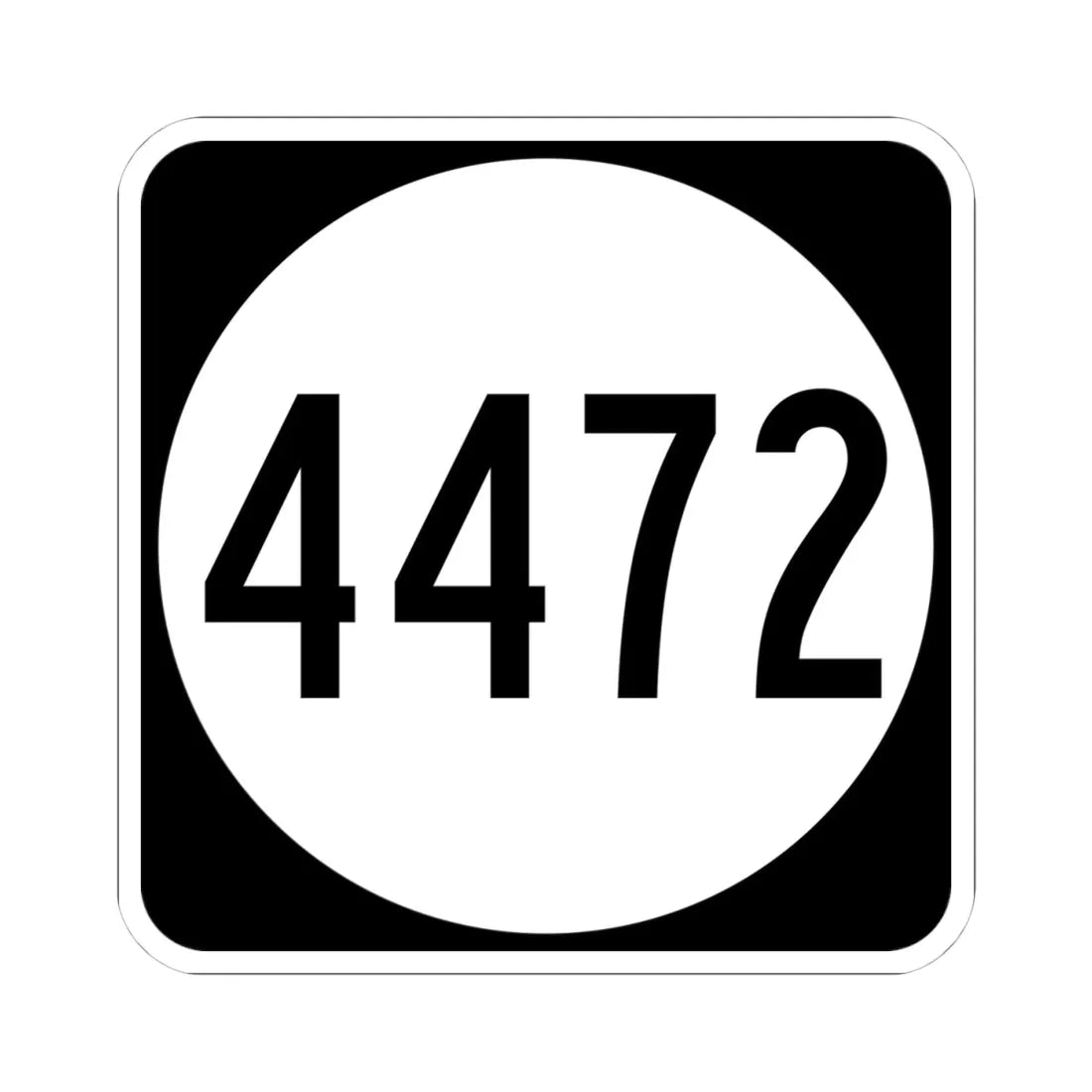 PR tertiary 4472 (Puerto Rico) (Road Sign) STICKER Vinyl Kiss-Cut Decal 4 Inch White - The Sticker Space