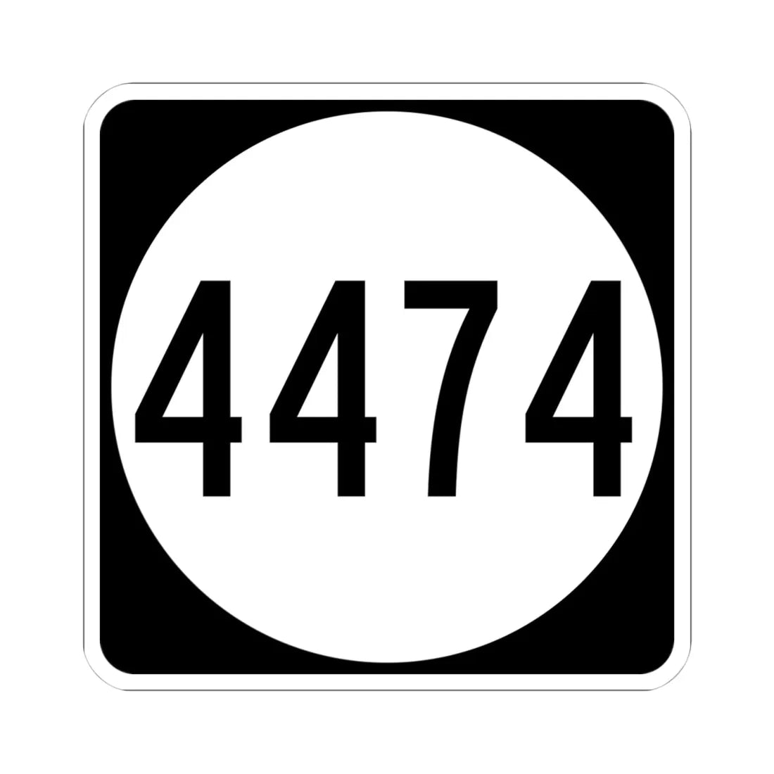 PR tertiary 4474 (Puerto Rico) (Road Sign) STICKER Vinyl Kiss-Cut Decal 4 Inch White - The Sticker Space