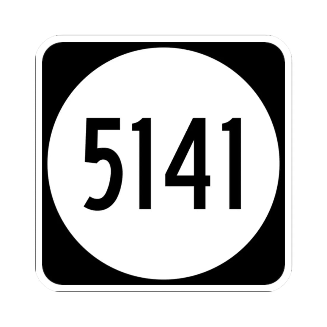 PR tertiary 5141 (Puerto Rico) (Road Sign) STICKER Vinyl Kiss-Cut Decal 2 Inch White - The Sticker Space