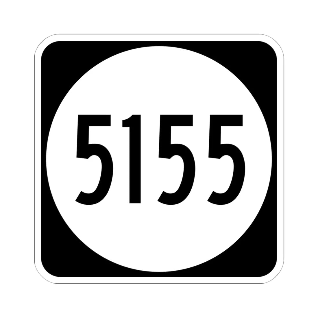 PR tertiary 5155 (Puerto Rico) (Road Sign) STICKER Vinyl Kiss-Cut Decal 6 Inch White - The Sticker Space