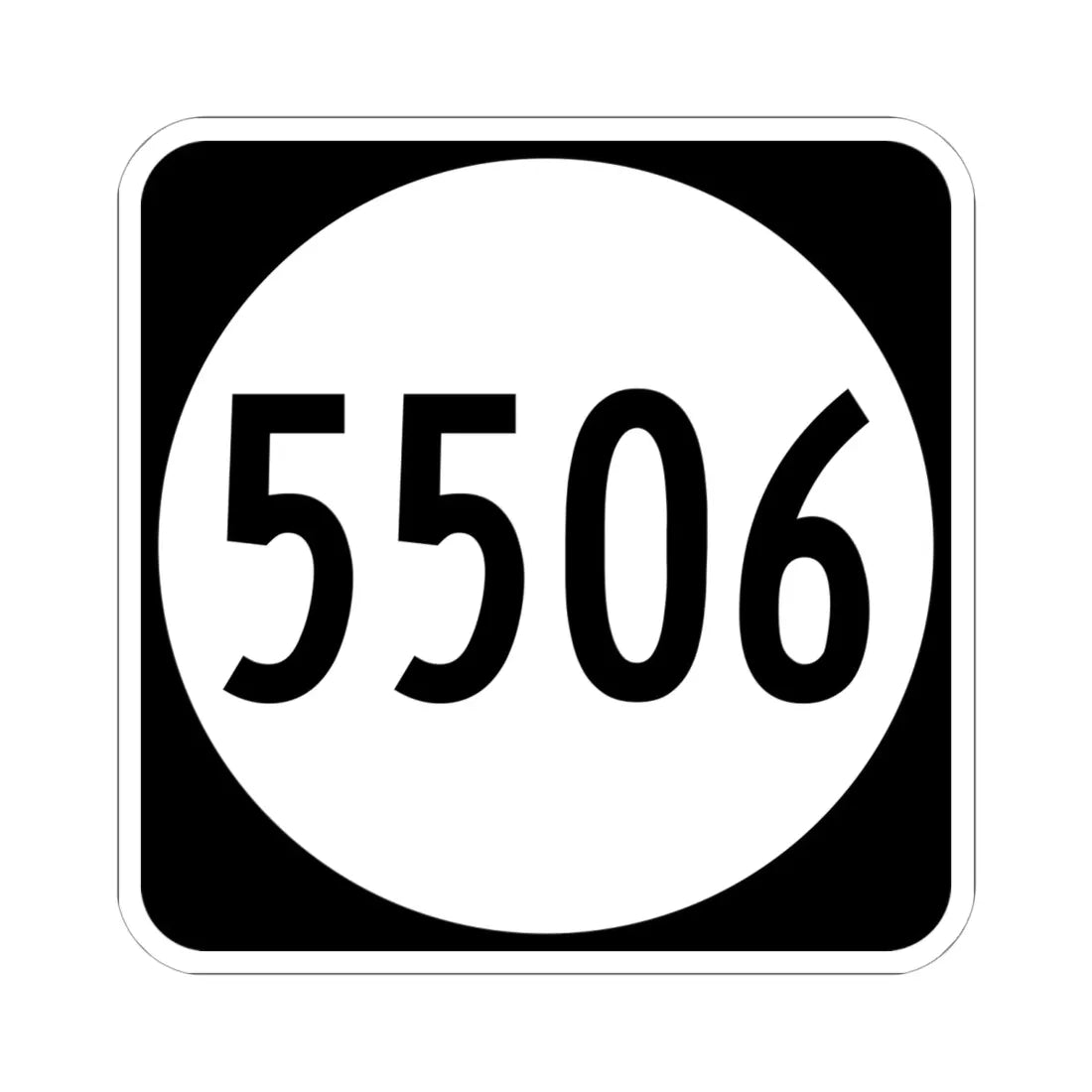 PR tertiary 5506 (Puerto Rico) (Road Sign) STICKER Vinyl Kiss-Cut Decal 6 Inch White - The Sticker Space
