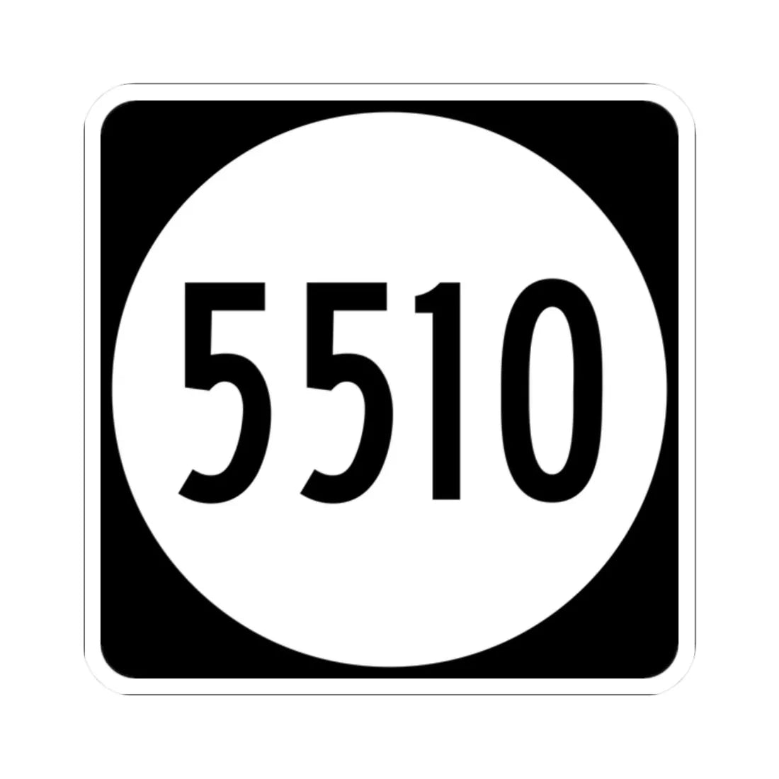 PR tertiary 5510 (Puerto Rico) (Road Sign) STICKER Vinyl Kiss-Cut Decal 2 Inch White - The Sticker Space