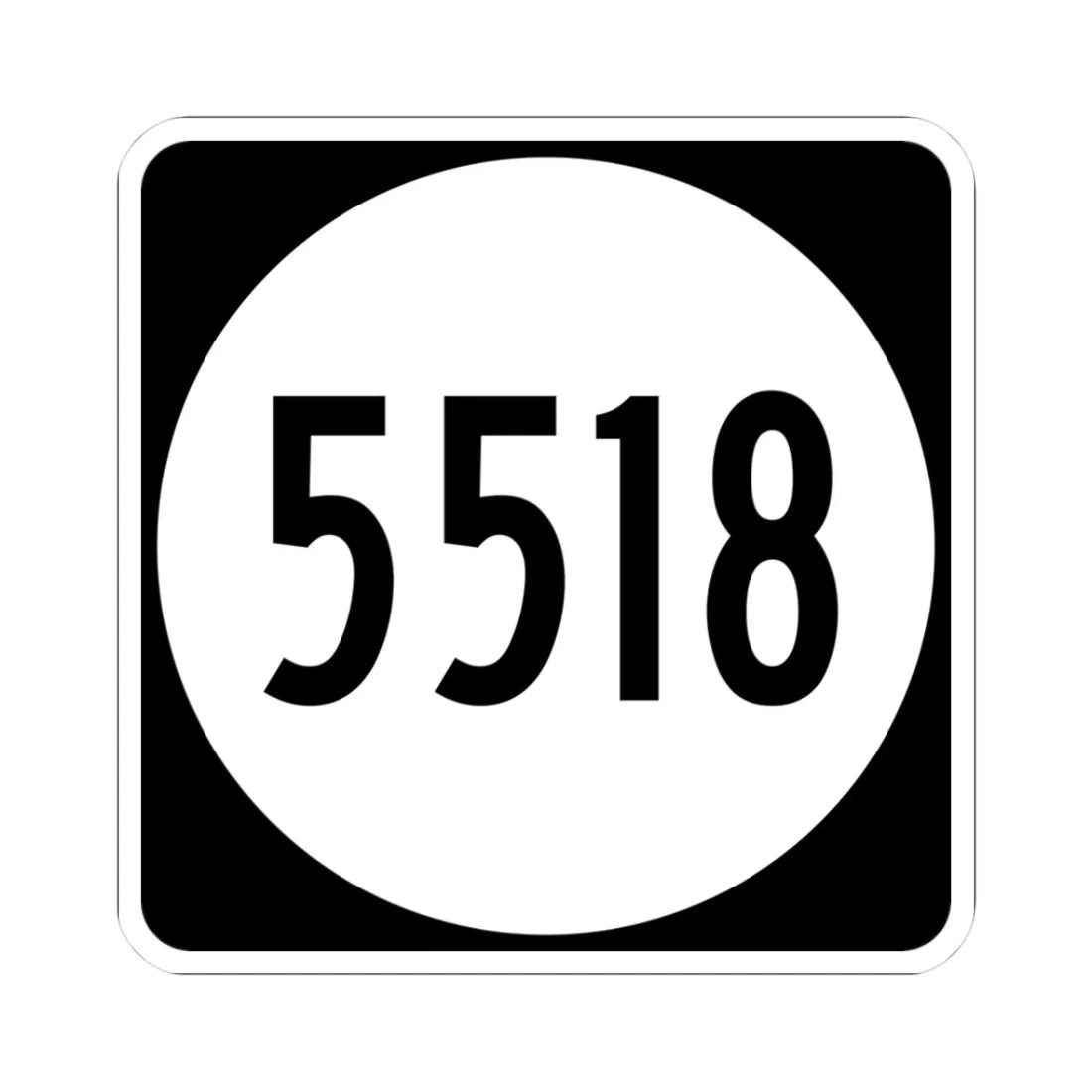 PR tertiary 5518 (Puerto Rico) (Road Sign) STICKER Vinyl Kiss-Cut Decal 3 Inch White - The Sticker Space