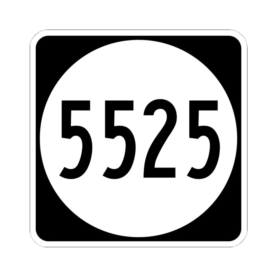 PR tertiary 5525 (Puerto Rico) (Road Sign) STICKER Vinyl Kiss-Cut Decal 6 Inch White - The Sticker Space