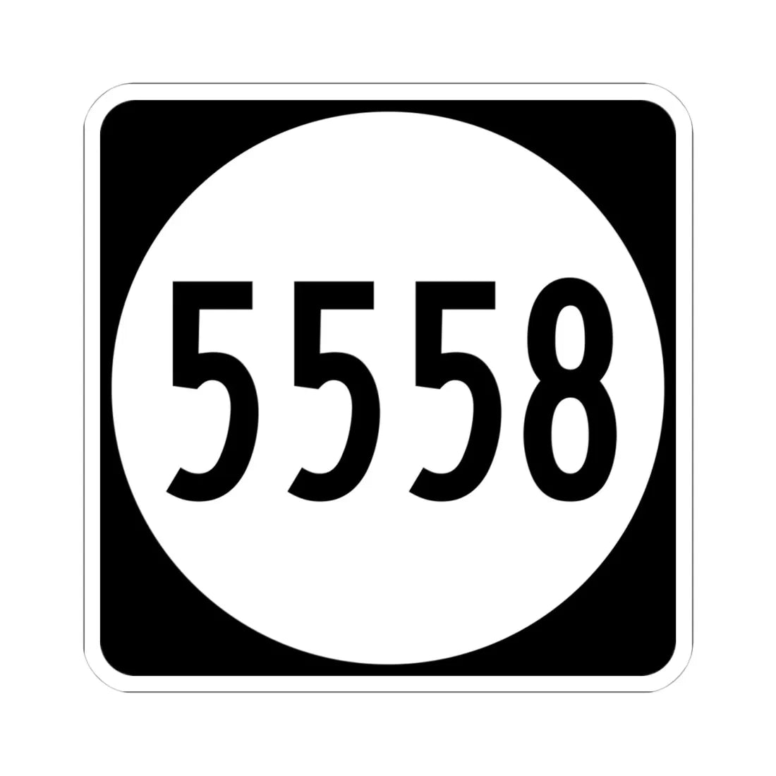 PR tertiary 5558 (Puerto Rico) (Road Sign) STICKER Vinyl Kiss-Cut Decal 4 Inch White - The Sticker Space