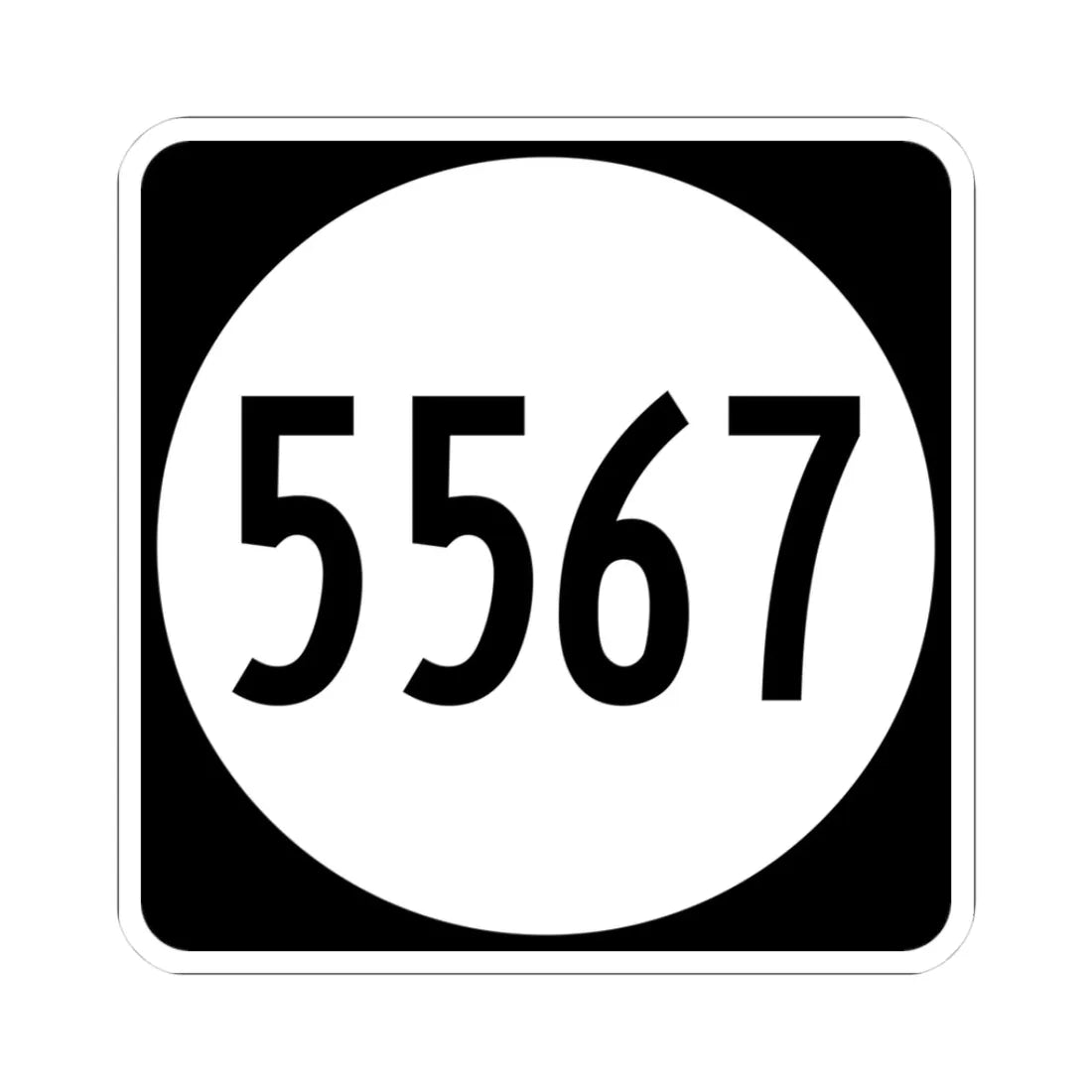 PR tertiary 5567 (Puerto Rico) (Road Sign) STICKER Vinyl Kiss-Cut Decal 3 Inch White - The Sticker Space