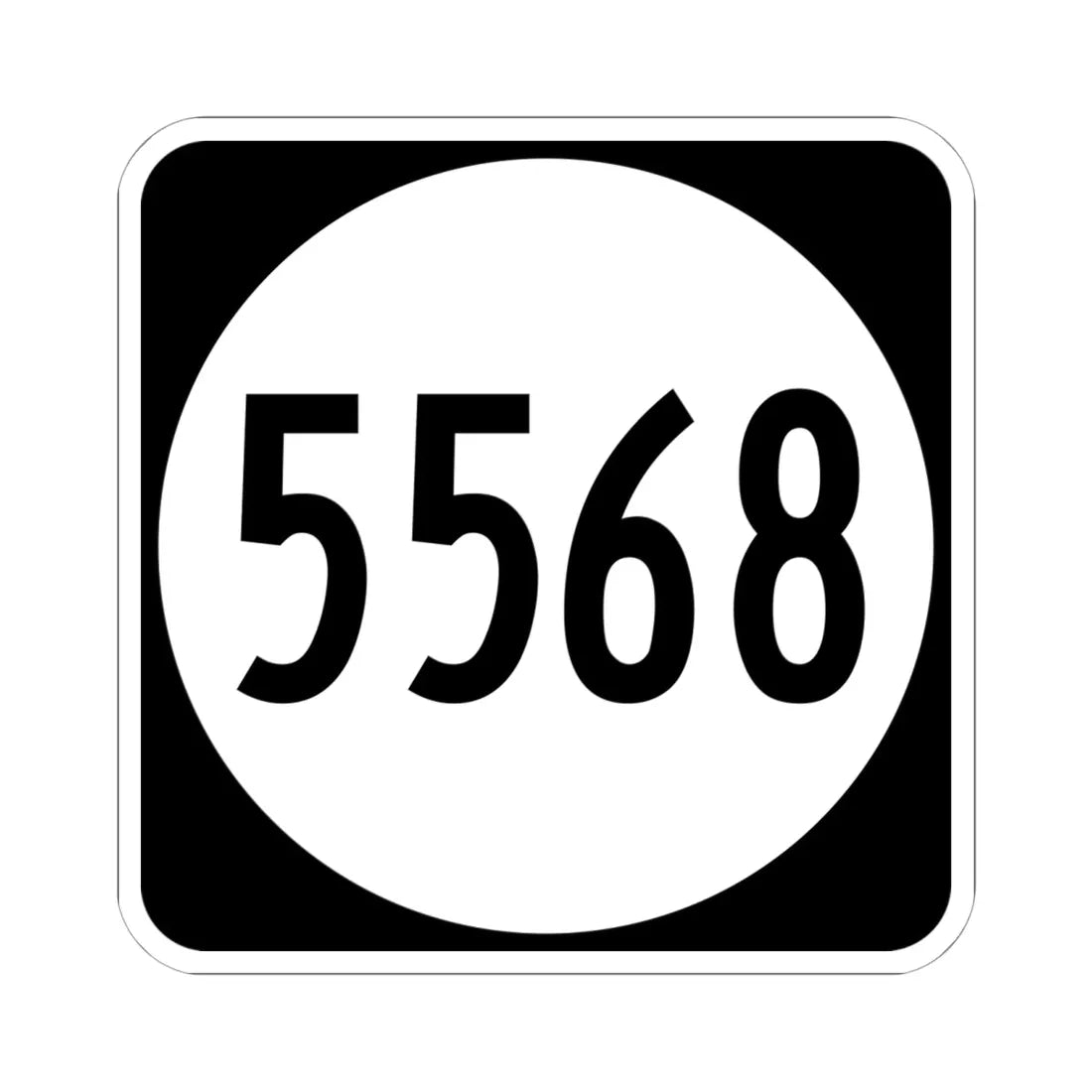 PR tertiary 5568 (Puerto Rico) (Road Sign) STICKER Vinyl Kiss-Cut Decal 6 Inch White - The Sticker Space