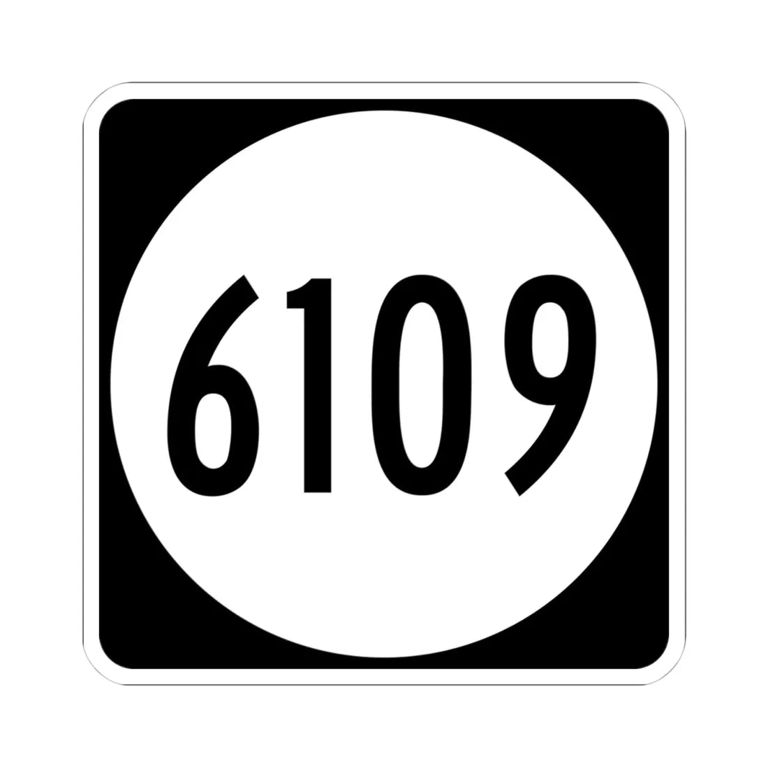PR tertiary 6109 (Puerto Rico) (Road Sign) STICKER Vinyl Kiss-Cut Decal 4 Inch White - The Sticker Space
