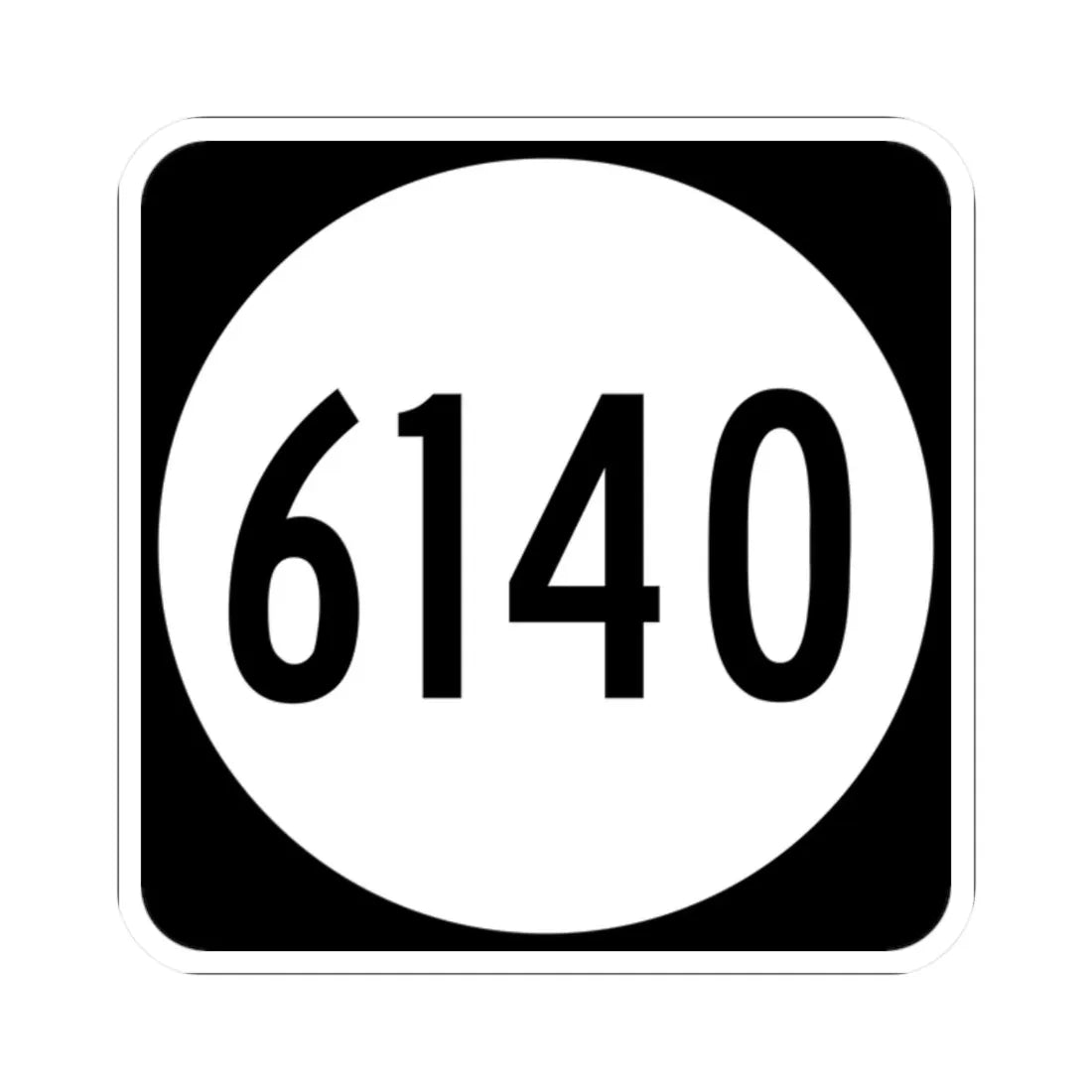 PR tertiary 6140 (Puerto Rico) (Road Sign) STICKER Vinyl Kiss-Cut Decal 2 Inch White - The Sticker Space