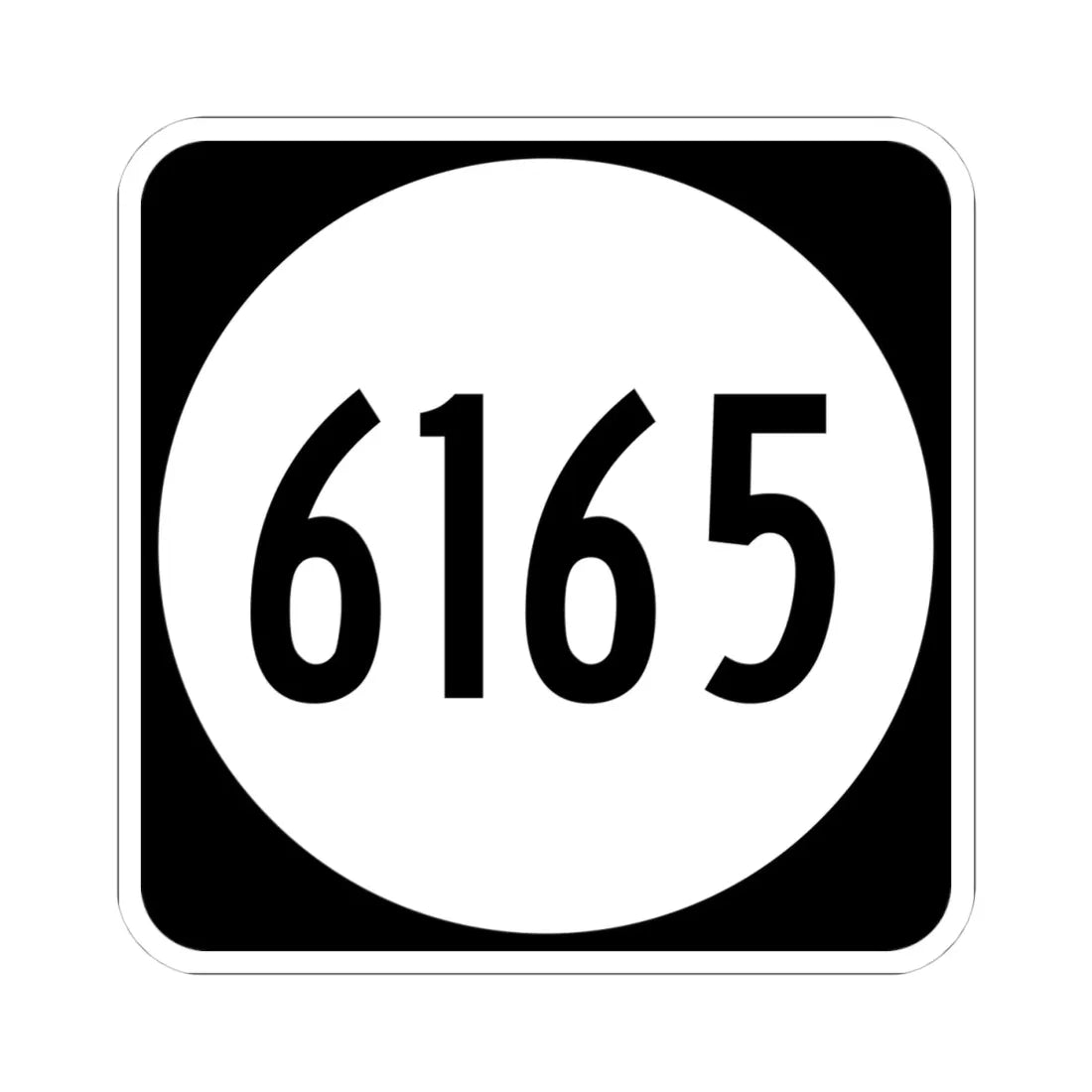 PR tertiary 6165 (Puerto Rico) (Road Sign) STICKER Vinyl Kiss-Cut Decal 4 Inch White - The Sticker Space