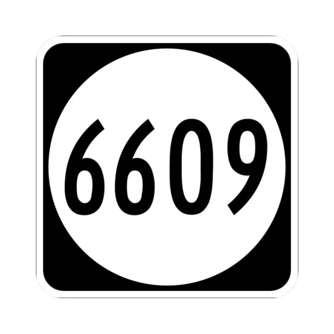 PR tertiary 6609 (Puerto Rico) (Road Sign) STICKER Vinyl Kiss-Cut Decal 2 Inch White - The Sticker Space
