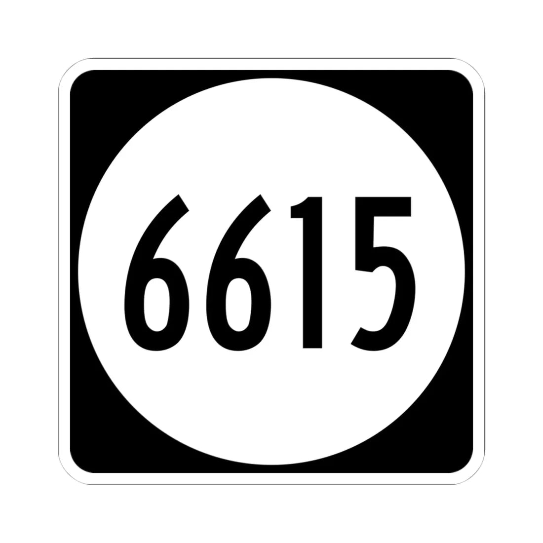 PR tertiary 6615 (Puerto Rico) (Road Sign) STICKER Vinyl Kiss-Cut Decal 4 Inch White - The Sticker Space