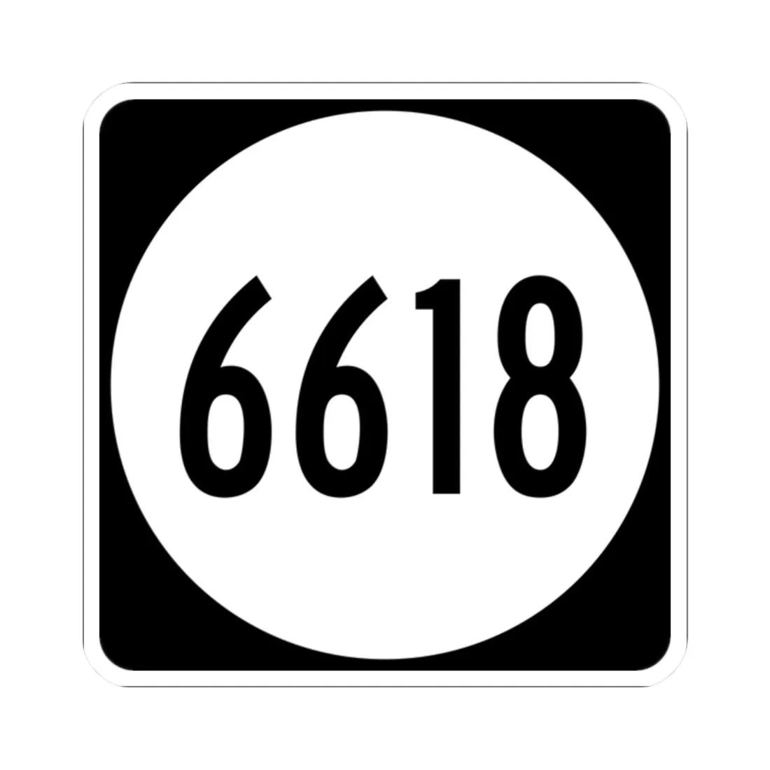 PR tertiary 6618 (Puerto Rico) (Road Sign) STICKER Vinyl Kiss-Cut Decal 2 Inch White - The Sticker Space