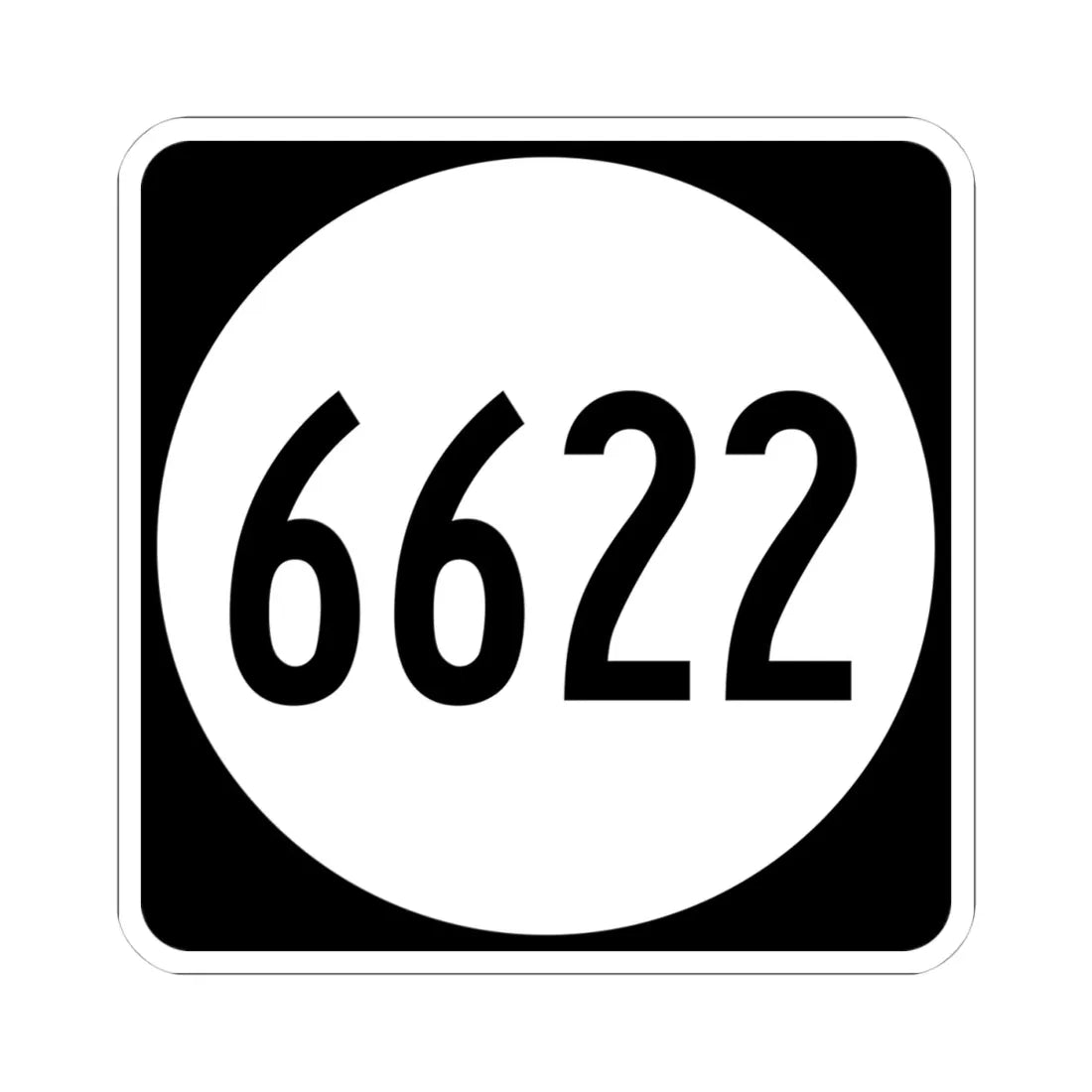 PR tertiary 6622 (Puerto Rico) (Road Sign) STICKER Vinyl Kiss-Cut Decal 4 Inch White - The Sticker Space