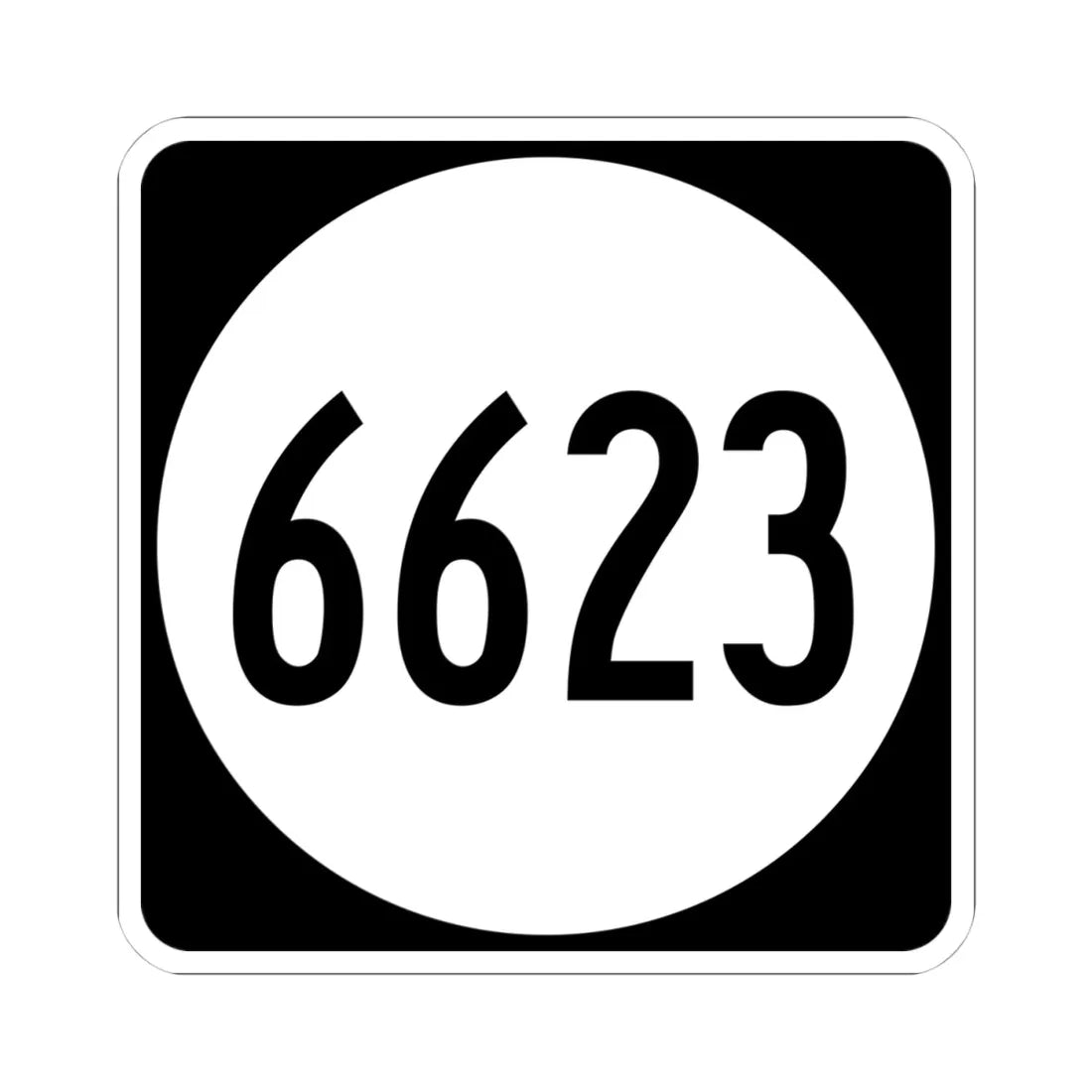 PR tertiary 6623 (Puerto Rico) (Road Sign) STICKER Vinyl Kiss-Cut Decal 4 Inch White - The Sticker Space