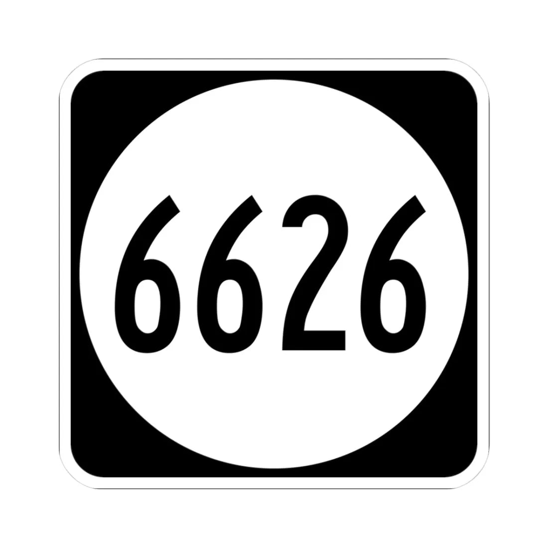 PR tertiary 6626 (Puerto Rico) (Road Sign) STICKER Vinyl Kiss-Cut Decal 3 Inch White - The Sticker Space