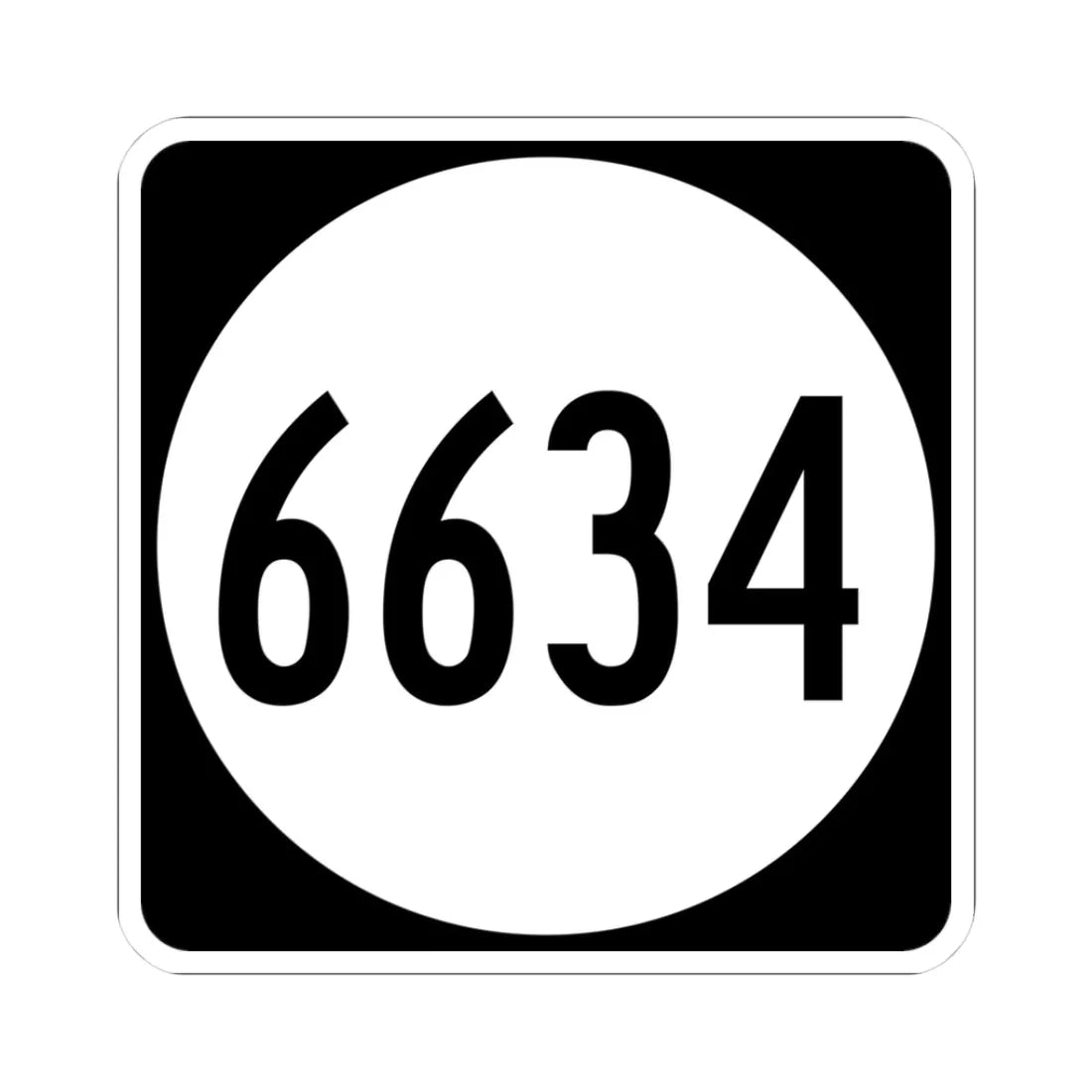 PR tertiary 6634 (Puerto Rico) (Road Sign) STICKER Vinyl Kiss-Cut Decal 3 Inch White - The Sticker Space