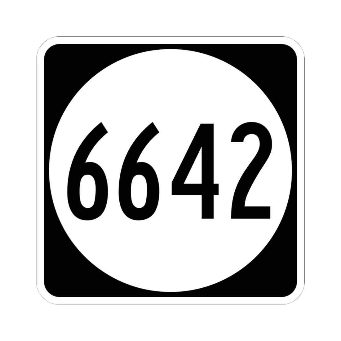 PR tertiary 6642 (Puerto Rico) (Road Sign) STICKER Vinyl Kiss-Cut Decal 4 Inch White - The Sticker Space