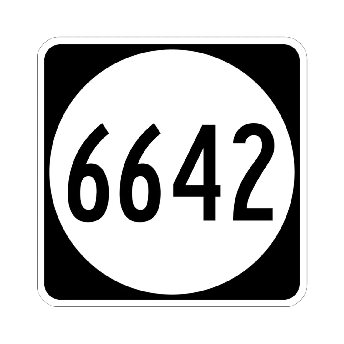 PR tertiary 6642 (Puerto Rico) (Road Sign) STICKER Vinyl Kiss-Cut Decal 6 Inch White - The Sticker Space